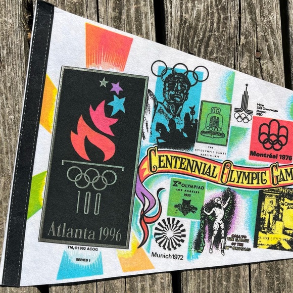 Vintage 1996 Olympics Atlanta Centennial Games Pennant - Picture 2 of 7